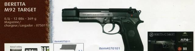 Пистолет для страйкбола Beretta M92FS Target HPA Москва