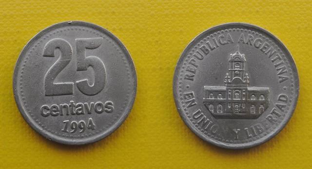 Аргентина 25 сентаво 1994г Челябинск
