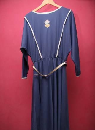 Платье ретро синее с вышивкой Москва