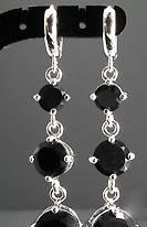 Серьги  с черными сапфирами Москва