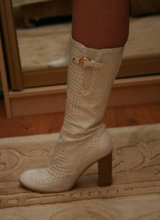 Сапожки белые р 37 Москва