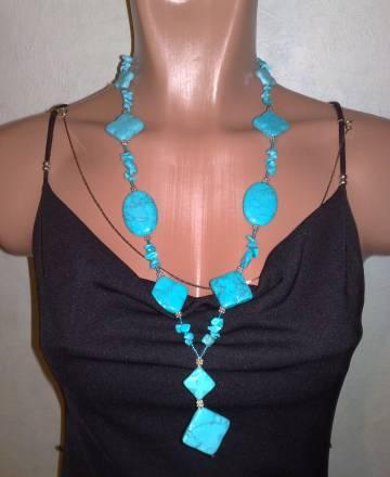 Комплект из бирюзы и ожерелье Москва