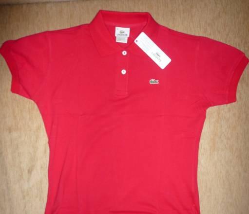Стильное женское поло lacoste (красное) Москва