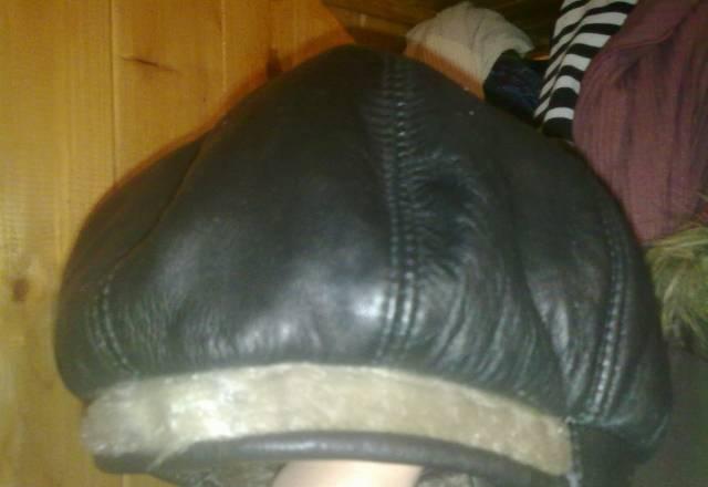 Шапка нат кожа мех новая теплая Москва