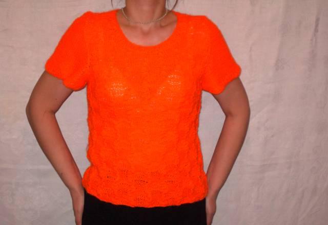 Кофточка яркая оранжевая вязанная 46-48 Санкт-Петербург