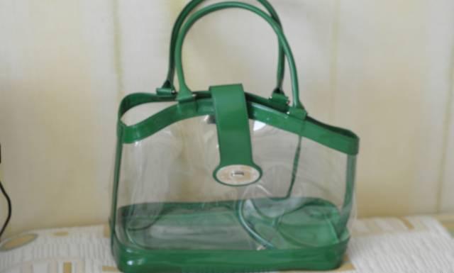 Сумка новая прозрачная с зеленым Санкт-Петербург
