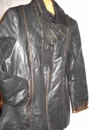 Куртка черная кожа с кожанной отделкой 48-50 Санкт-Петербург