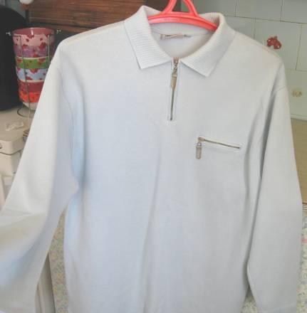 Голубой джемпер в спортивном стиле, р 54-56 Москва