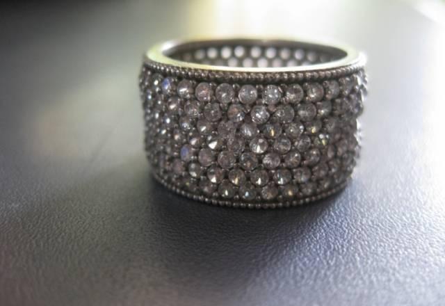 Кольцо, серебро 925, цирконы в 7 рядов, р.18 Москва
