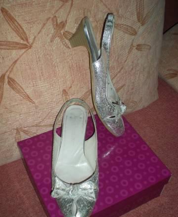 Босоножки серебряные Москва
