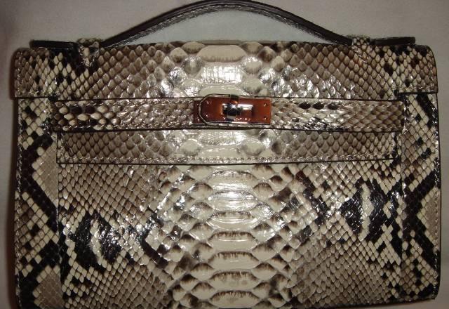 Клатч Hermes Kelly 22 см из кожи питона Оригинал Москва