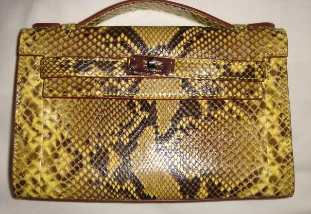 Клатч Hermes Kelly 22 см из кожи питона Оригинал Москва
