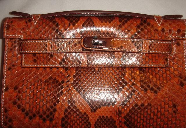 Клатч Hermes Kelly 22 см из кожи питона Оригинал Москва