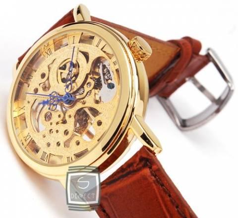 Прозрачные часы Goer Gold Skeleton Mechanical Москва