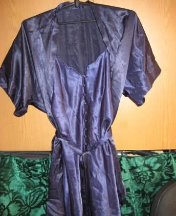 Шёлковый комплект халатик + ночнушка Москва