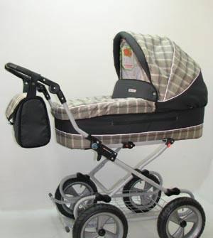 Коляска Литтел трек с сумкой синяя  с клеткой Москва
