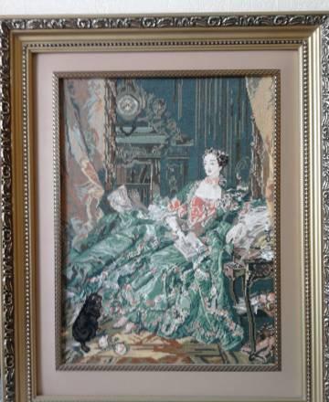 Вышитая картина "Маркиза Помпадур" Москва