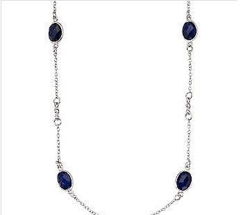 Серебряное ожерелье-сапфиры,бриллианты Москва