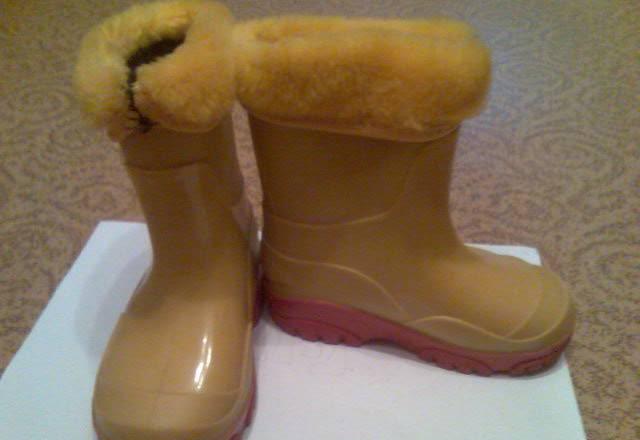 Резиновые сапожки желтые со вкладышами Москва