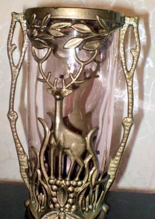 Декоративная ваза Олени. Стекло/шпиатр Челябинск