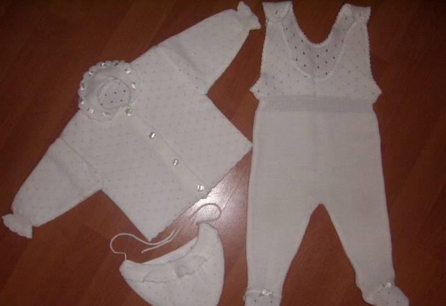 Комплект вязаный из 3-х частей (р. 62-68 см) Москва