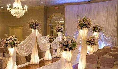 Оформление свадьбы тканями, цветами Москва