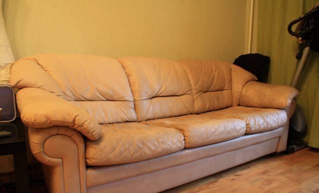 Кожаная мебель 2 дивана + кресло Москва