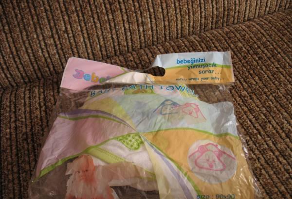 Банное детское полотенце с капюшоном и варешкой Челябинск