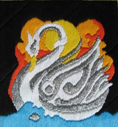 Вышитая картина. "Лебедь" Москва