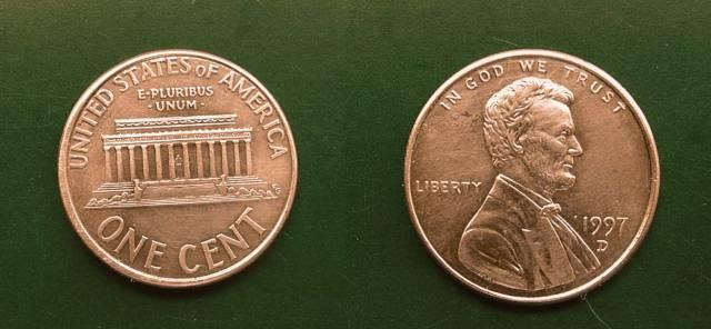 США 1 цент 1997г Челябинск