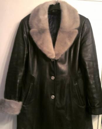 Куртка кожаная с норковым воротником Санкт-Петербург