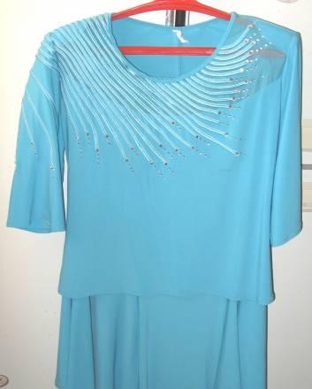 Красивый голубой летний костюм, р 56 Москва