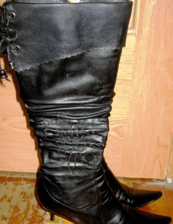 Сапоги черные кожзам Санкт-Петербург
