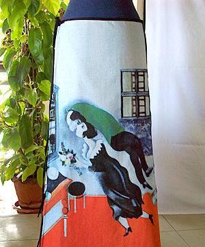 Распродажа.летняя юбка.живопись на одежде. шагал Москва