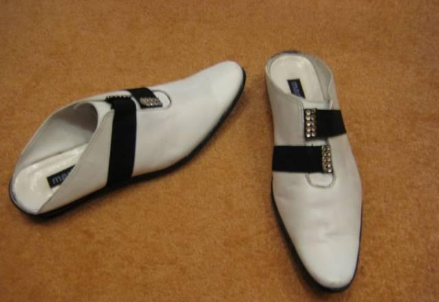 Туфли - сабо из кожи чёрные и белые, раз.38-39 Москва