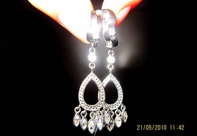 Серебряные Серьги с Фианитами + Подарок Москва