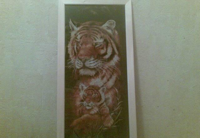 Вышитая картина "Тигрица" Москва