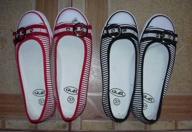 Кеды-балетки в полоску (красную и черную) 37 рр Москва