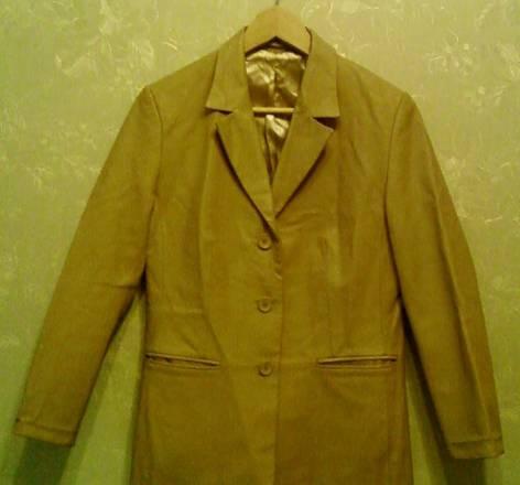 пиджак кожаный C&A бежевого цвета Москва