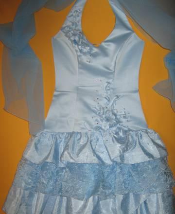 Вечернее голубое платье для выпускного или свадьбы Москва