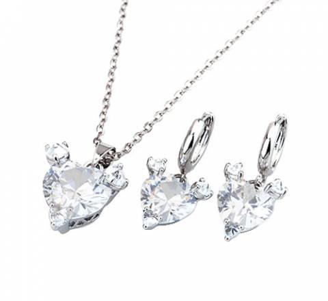 Набор с цирконами (серьги и кулон) Москва