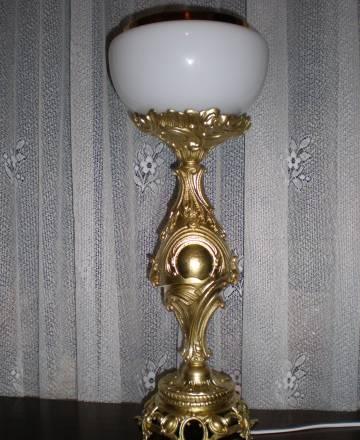 Старинная настольная бронзовая лампа Москва
