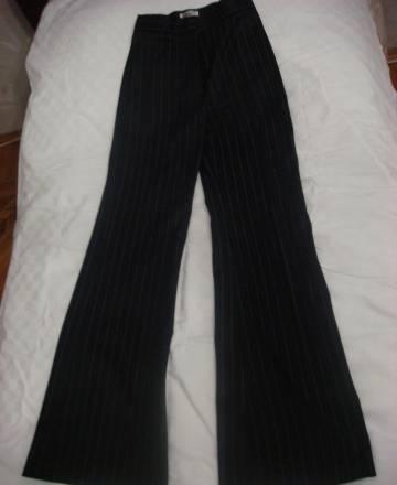 Брюки атласные с полосками, удлиняют ноги Москва