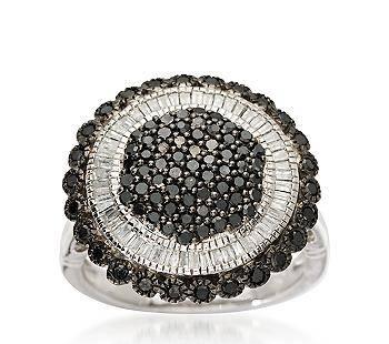 Золотое кольцо-черные,белые бриллианты 0,95 карата Москва