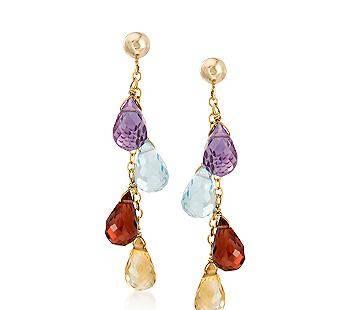 Золотые серьги-самоцветы 11 каратов Москва