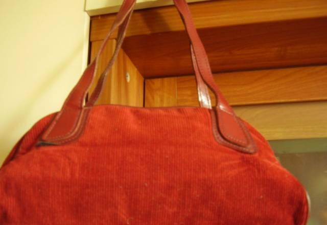 Сумка бордовая вельветовая Москва