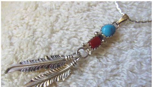 Стильное ожерелье с бирюзой и коралом, пр-во США Москва