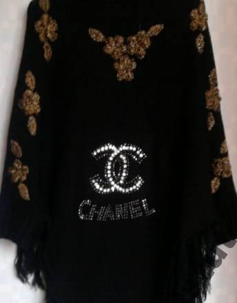 Пончо черное Коко Шанель Италия 48 размер Москва