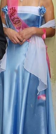 Платье вечернее,атласное,голубое, с накидкой Санкт-Петербург