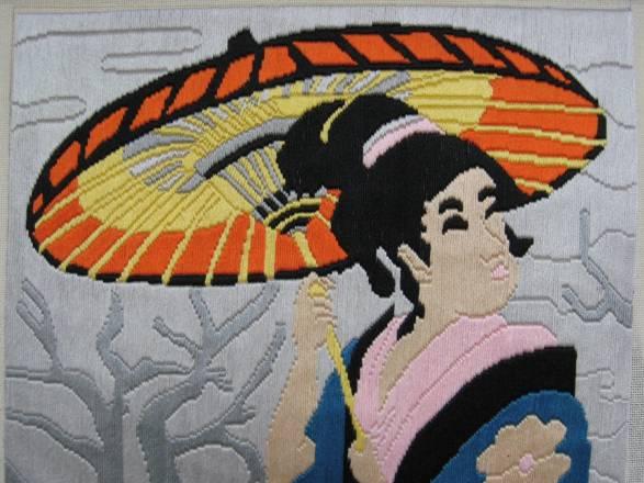 Японка. Вышитая картина Москва